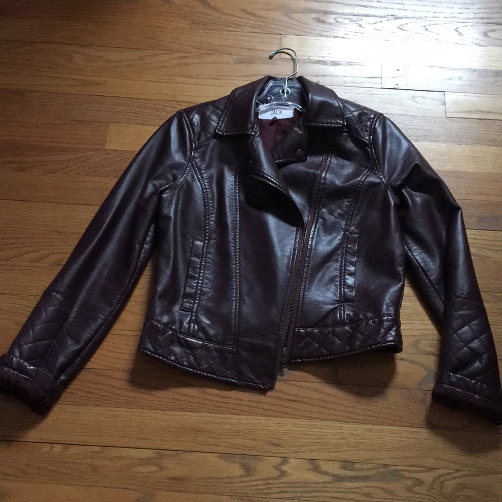 Jack faux leather brown extra small jacket